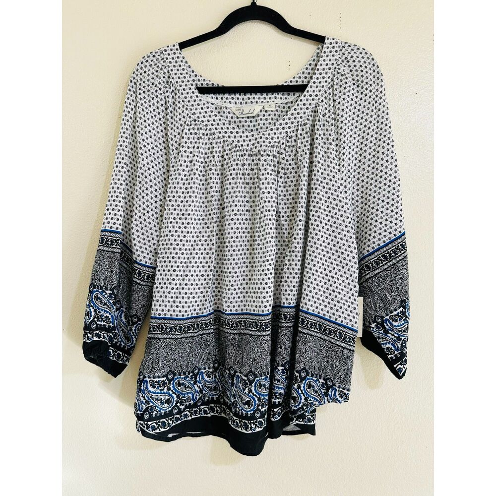 Caffe Marrakesh Women's BOHO Paisley Peasant Top Size M Hippie NWT